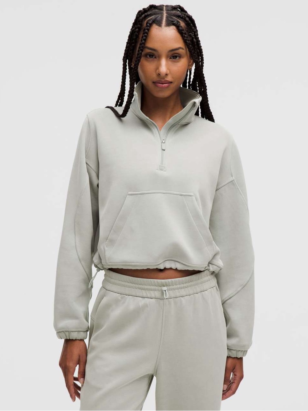 Lululemon Brushed Softstreme Half Zip Jade Grey 6 S jacket pullover sweatshirt
